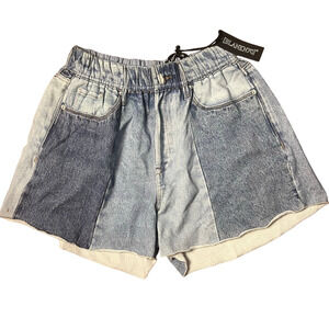 Blank NYC Faux Denim Knit Pull On Shorts Size Small NWT